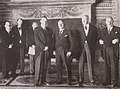 Mussolini and the ambassadors at Palazzo Venezia, after the signing of the pact, 15 July 1933