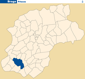 Localização no município de Braga