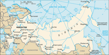 San Petersburgo en un mapa de Rusia