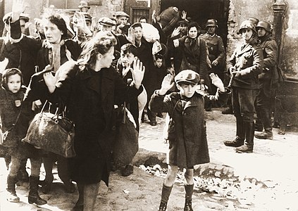 Polish Jews captured during the suppression of the Warsaw Ghetto Uprising, by unknown author