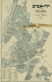 מפת תל אביב בשנת 1923, מתוך אוסף המפות ע"ש ערן לאור, הספרייה הלאומית