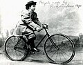 Tessie Reynolds cycling in her rational outfit
