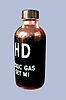 A typical glass bottle from a type of Chemical Agent Identification Set known as a "toxic gas set". This one contains sulfur mustard.