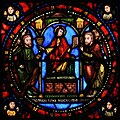 Jesús entre los doctores. Vitral (originalmente gótico; restaurado en 1849). Basílica de Saint-Denis, Francia