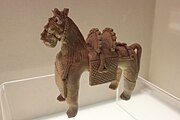 Horse figurine with stirrup, Western Jin
