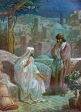 Nicodemus (right) talking to Jesus, by William Brassey Hole