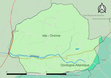 Carte en couleur présentant le(s) SAGE couvrant le territoire communal