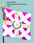 Drapeau du 2e bataillon du 35e régiment d'infanterie de ligne de 1791 à 1793.