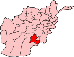 Map of Afghanistan with Zabol highlighted