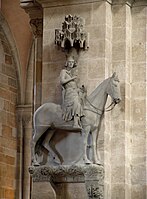 The Bamberg Horseman 1237, near life-size stone equestrian statue, the first of this kind since antiquity.