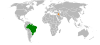 Location map for Brazil and Iraq.