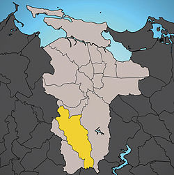 Location of Caimito shown in yellow.