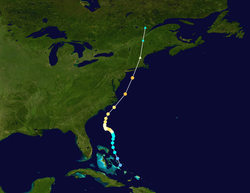 Trajectoire de l’ouragan Carol