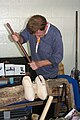 Carving wooden shoes. Exhibition 2007 (Fishermen days, Visserij Dagen)