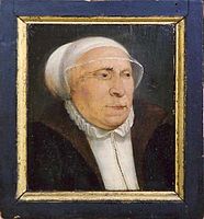 Gertrud Burckhardt née Brand (1516–1600), daughter of Burgomaster of Basel Theodor Brand (1488–1558) and wife of Christoph Burckhardt (1490–1578)