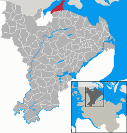 Glücksburgs läge i Schleswig-Holstein