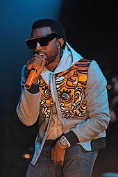 Rapper Kanye West performing