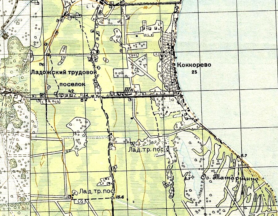 Деревня Коккорево на карте 1931 года