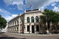 Gebäude der lettischen Zentralbank in Riga, erbaut von 1901 bis 1905, Architekt Augusts Reinbergs