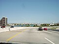 MacArthur Causeway eastbound from Miami to Miami Beach (in background)