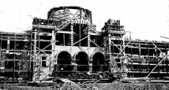 Cosntruction of Throop Hall in 1909