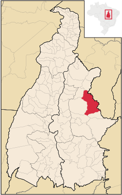 Localização de Lizarda no Tocantins