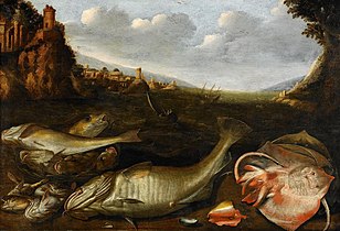 Fish still life on a shore