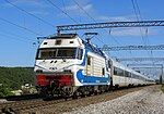 A Ukrainian Railway passenger train traveling from Kharkiv to Kiev in 2012