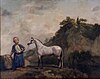 Painting of early Thoroughbred sire the Alcock Arabian, c. 1720