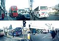 A picture of these buses in Reading during the year 1999. Red/fawn= An unknown bus company, White= Horseman, Blue=Fastrack and White/Maroon= Readibus.