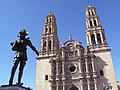 Image 5Chihuahua Cathedral and a monument to the city's founder, Antonio Deza y Ulloa (from History of Mexico)