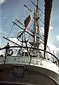 Polish coat of arms in the full-rigged sailing ship from Gdynia called "Dar Pomorza" (English: Gift of Pomerania), 1938.