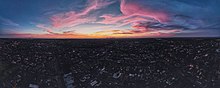 Doncaster sunset panorama shot in January 2022