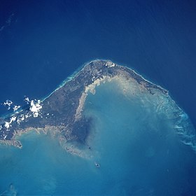 Vue satellitaire de Grand Bahama