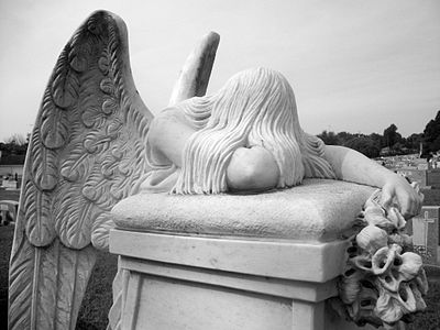 Eissler Monument, Prairie Lea Cemetery, Brenham, Texas. This variation has long flowing hair.