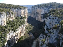 Canyon d'Arbaiun depuis la route de Lumbier à Navascués.