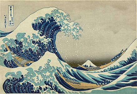 The Great Wave off Kanagawa, by Hokusai (edited by Durova)