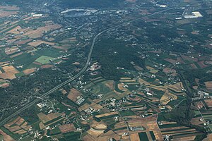 Aerial view of Reamstown (top center)