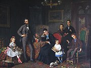 Henry Mosler (1876) The Gest Family - Joseph Henry Gest is second from right