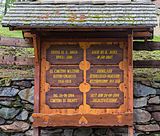 Information Sign on church and cemetery. Location: Church of San Rocco surrounded in the military cemetery in Peio Paese.