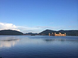 View of the Jal Mahal floating on the Man Sagar Lake