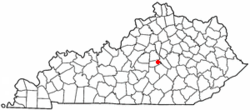 Location of Danville in Boyle County, Kentucky.