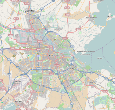 Map of the Amsterdam region with Olympic venues marked