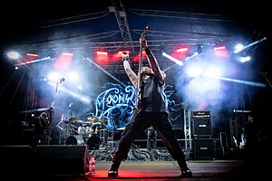 Moonsorrow performing in 2024