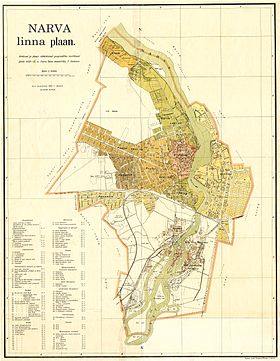 Кренгхольм на карте Нарвы 1929 года