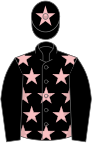 Black, pink stars, black sleeves, pink star on cap