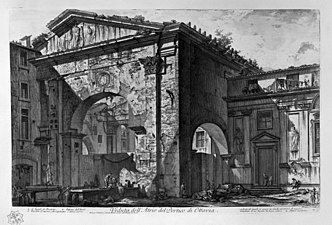 Octavias portik. Gravyr av Giovanni Battista Piranesi.