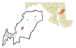 Location in Queen Anne's County and the state of Maryland