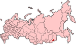 Map showing Agin-Buryatia in Russia