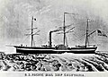 Image 52SS California (1848), the first paddle steamer to steam between Panama City and San Francisco, as part of the Pacific Mail Steamship Company. (from History of California)